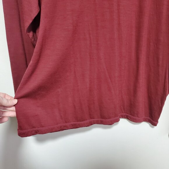 TRUE NORTH Merino Wool Blend Base Layer Top Shirt Long Sleeve Red Men's Medium - Picture 5 of 10